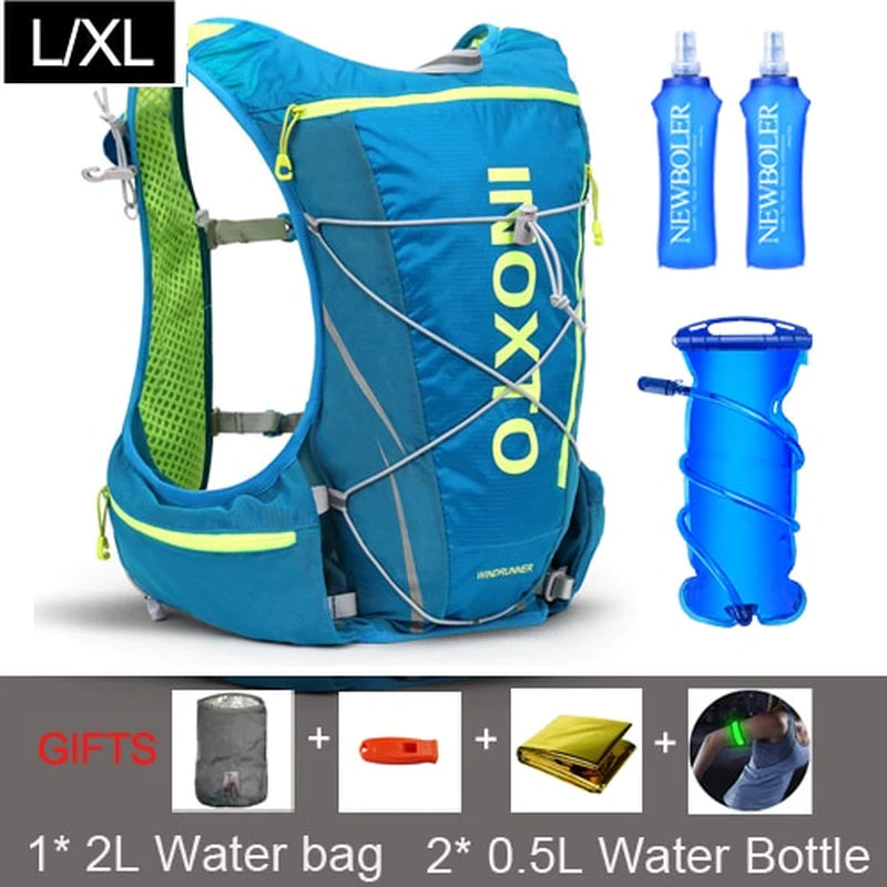 8L Hydration Vest Backpack for Men and Women - Outdoor Sports, Trail Running, Jogging, and Hiking with Water Bag and Flask Options