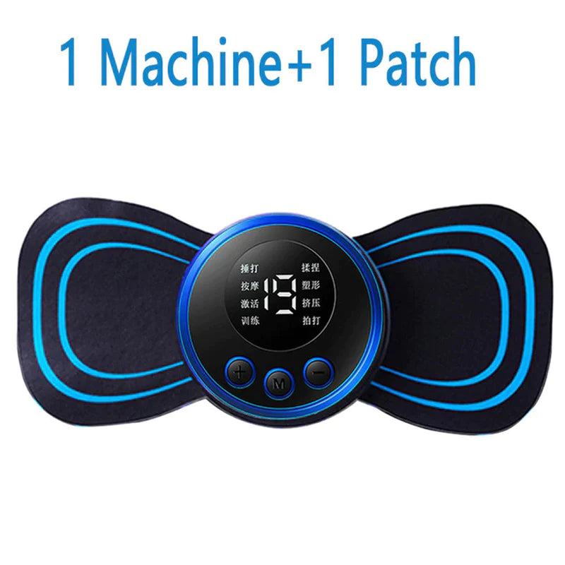 LCD Display EMS Neck Stretcher Electric Massager 8 Mode Cervical Massage Patch Pulse Muscle Stimulator Portable Relief Pain