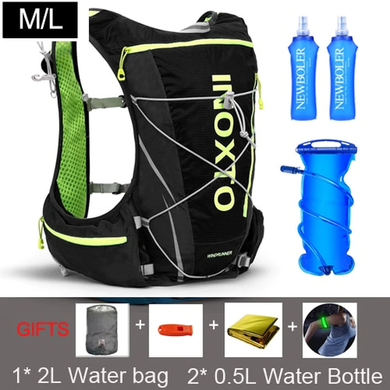 8L Hydration Vest Backpack for Men and Women - Outdoor Sports, Trail Running, Jogging, and Hiking with Water Bag and Flask Options