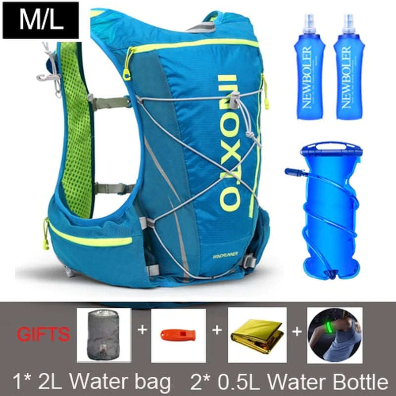 8L Hydration Vest Backpack for Men and Women - Outdoor Sports, Trail Running, Jogging, and Hiking with Water Bag and Flask Options