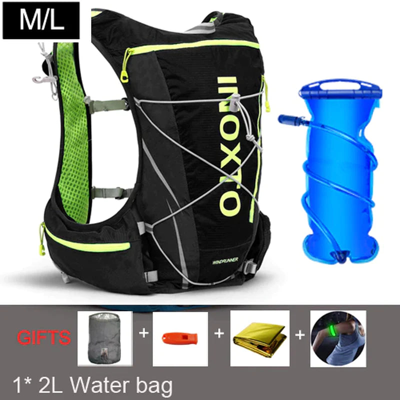 8L Hydration Vest Backpack for Men and Women - Outdoor Sports, Trail Running, Jogging, and Hiking with Water Bag and Flask Options